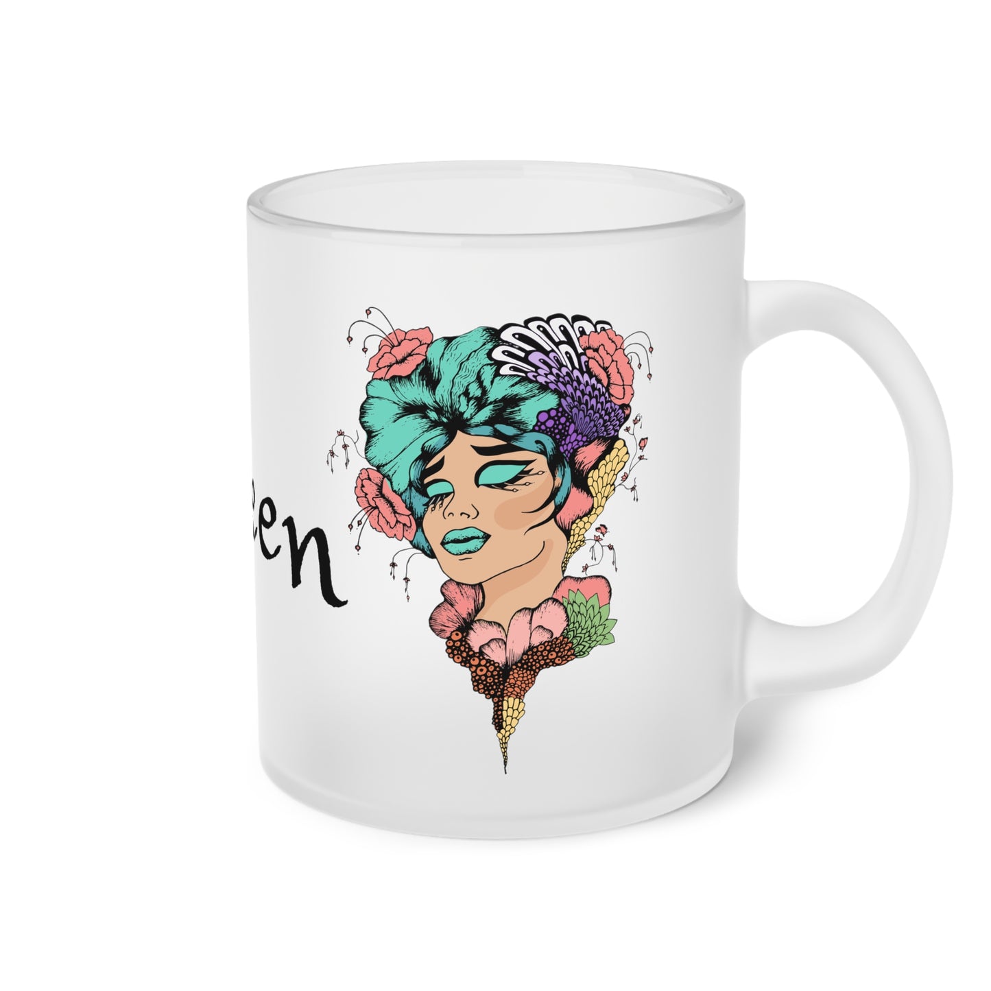 Queen Frosted Glass Mug