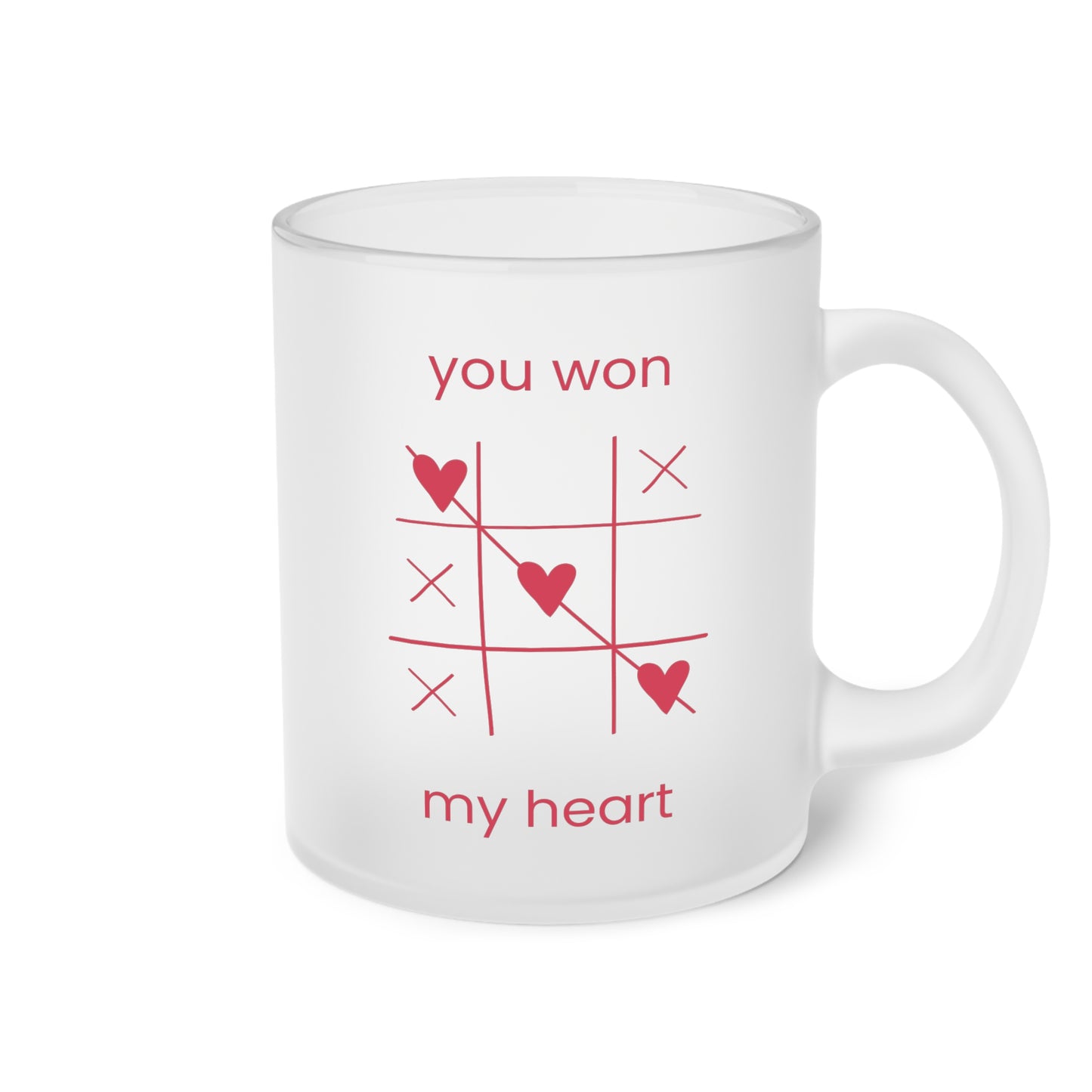 You Won My Heart Frosted Glass Mug