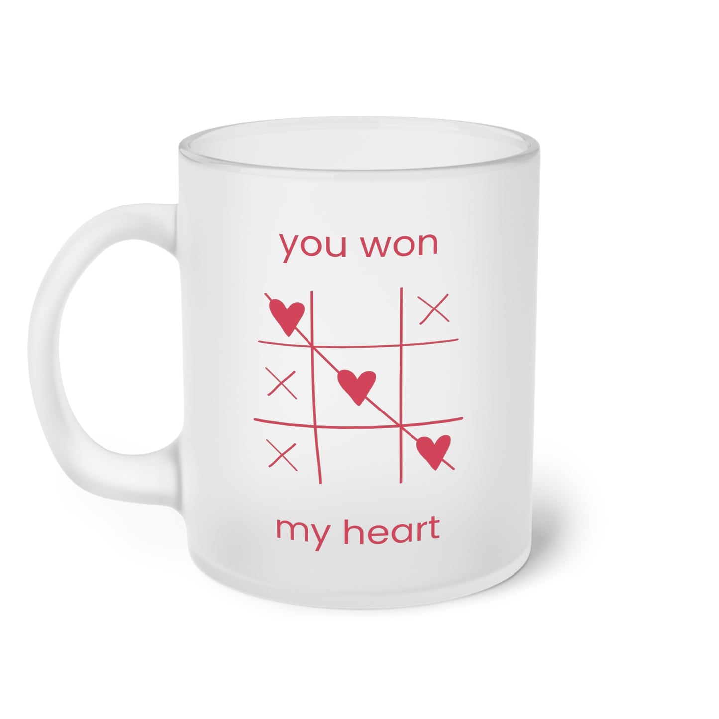 You Won My Heart Frosted Glass Mug