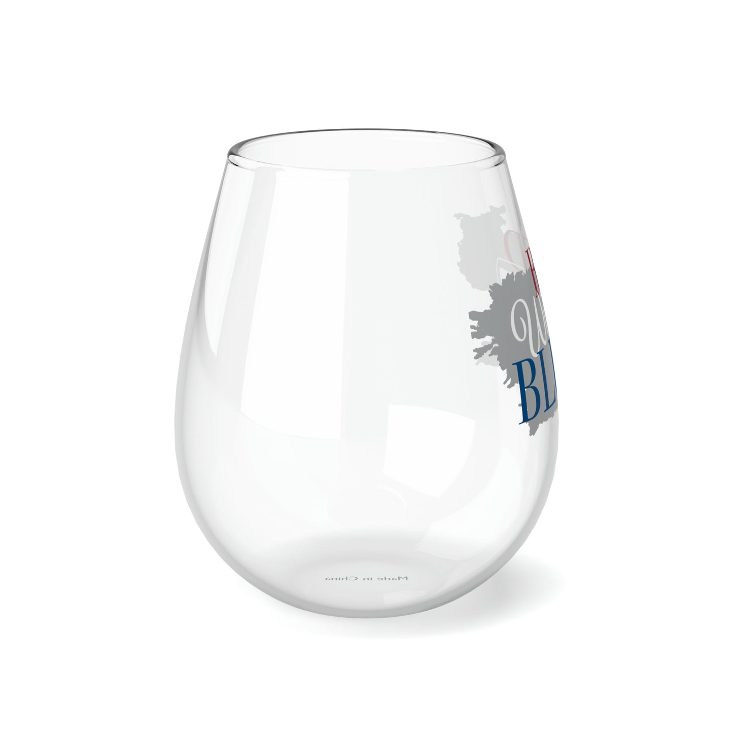 Bed Wine Blue…Stemless Wine Glass, 11.75oz