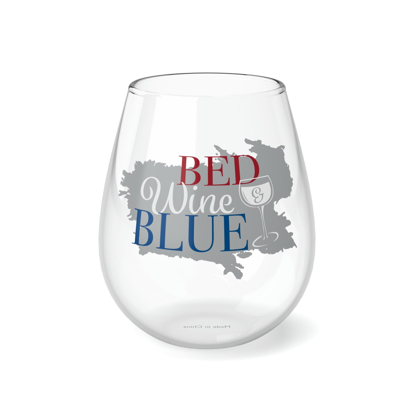 Bed Wine Blue…Stemless Wine Glass, 11.75oz